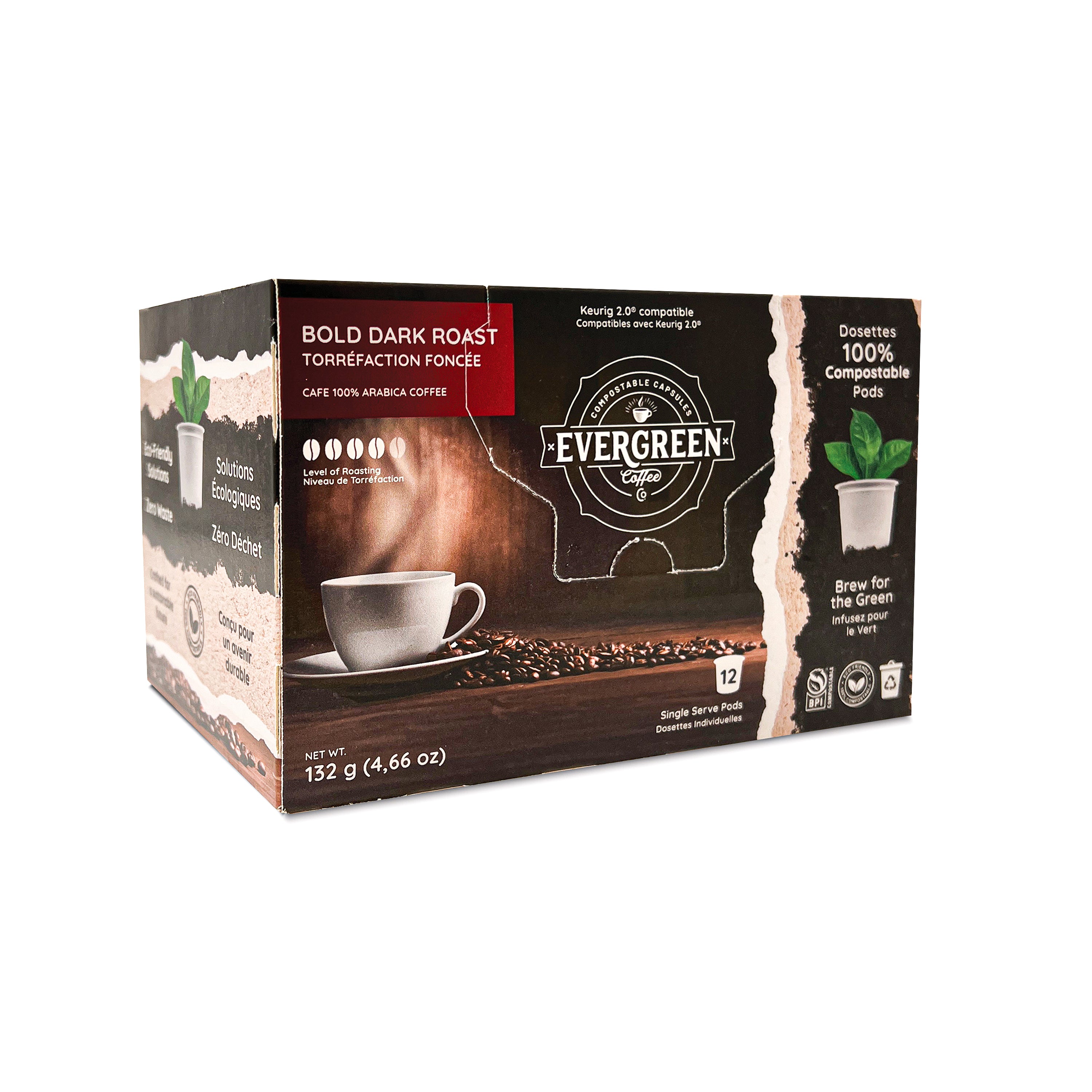 72 Dark Roast Bold Blend Compostable Single Serve Coffee Pods